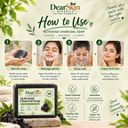 DearSkin Activated Charcoal Soap with Tea Tree Essential Oil & Glycerin | Deep Cleansing Soap for Fresh, Clean & Healthy-Looking Skin | 100 g