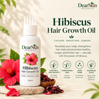 DearSkin Hibiscus Hair Growth Oil with Coconut Oil, Amla, Kalonji, Fenugreek, Curry Leaves & Vetiver Root | Nourishing Herbal Hair Oil for Strong, Healthy-Looking Hair | 100 ml