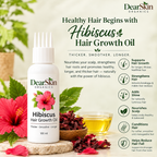 DearSkin Hibiscus Hair Growth Oil with Coconut Oil, Amla, Kalonji, Fenugreek, Curry Leaves & Vetiver Root | Nourishing Herbal Hair Oil for Strong, Healthy-Looking Hair | 100 ml
