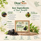 DearSkin Activated Charcoal Soap with Tea Tree Essential Oil & Glycerin | Deep Cleansing Soap for Fresh, Clean & Healthy-Looking Skin | 100 g